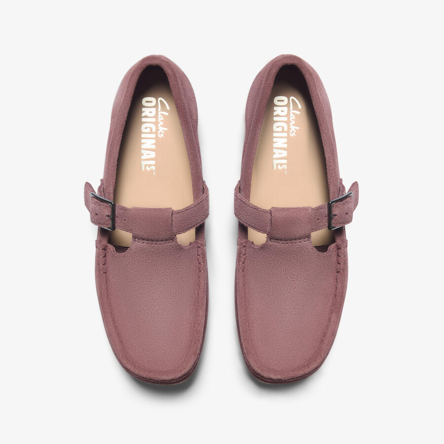 wallabee t-bar - rosébruin suède